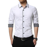 New Men's Shirts Long Sleeve Oversized Overshirt Cotton Shirt Metal Button Business Casual Shirt Men Clothing Blouse 5XL MF8823 aidase-shop