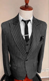 Aidase Mens Suits with Pants Stripe Men's Blazer Slim Fit Wedding Male Groom Tuxedos suit Prom (Jacket+Pants+Vest) costume homme aidase-shop