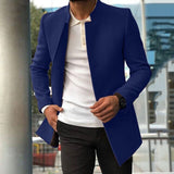 Aidase Fashion Men Slim Woolen Coat Simple Stand Collar Single-Breasted European Black Jacket Cardigan Oversize Windbreaker 2021 Spring aidase-shop