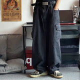 aidase   Baggy Jeans Trousers Male Denim Pants Black Wide Leg Pants Men&#39;s Jeans Loose Casual Korean Streetwear Hip Hop Harajuku aidase-shop